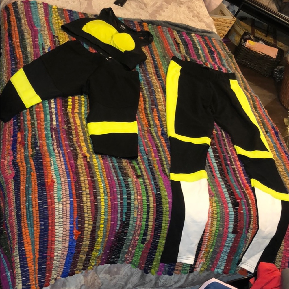 Black And Yellow Camp Activewear Set